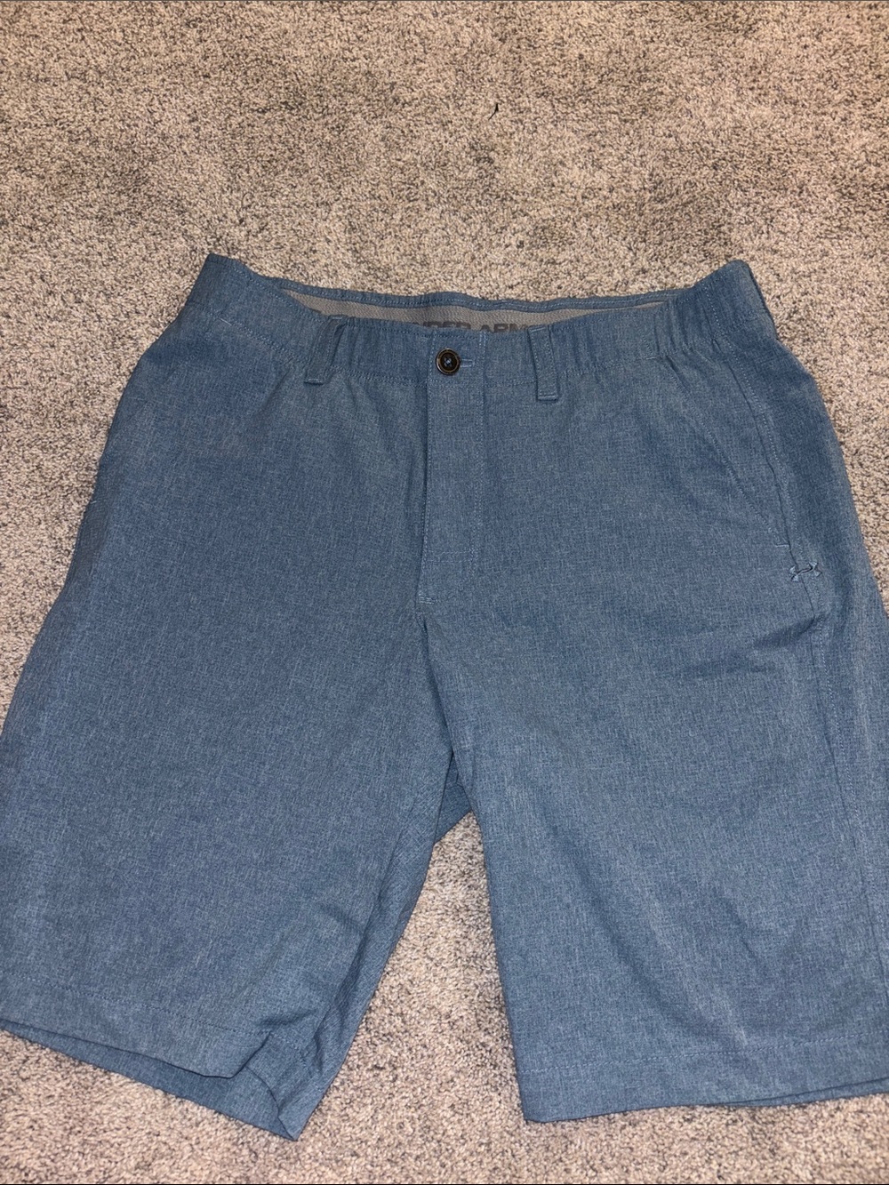 Under Armour Men's Heathered Blue Flat Front Performance Shorts